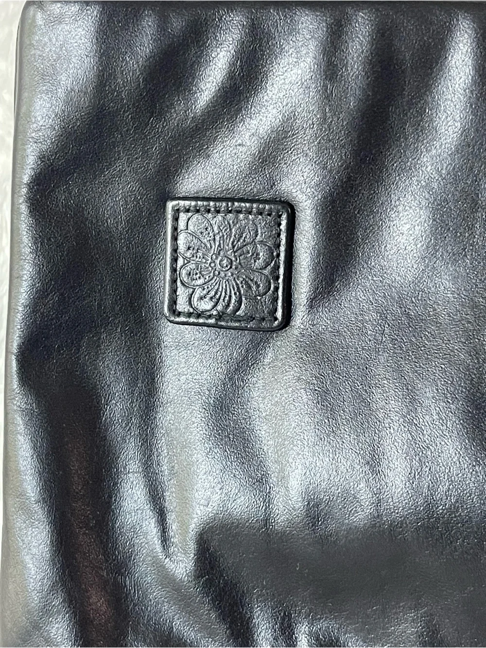 Vintage Mardane U.S.A. black leather clutch purse bag wristlet purse, soft